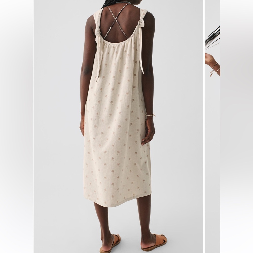 Faherty Tie Strap Organic Cotton Shift Dress - Picture 2 of 3